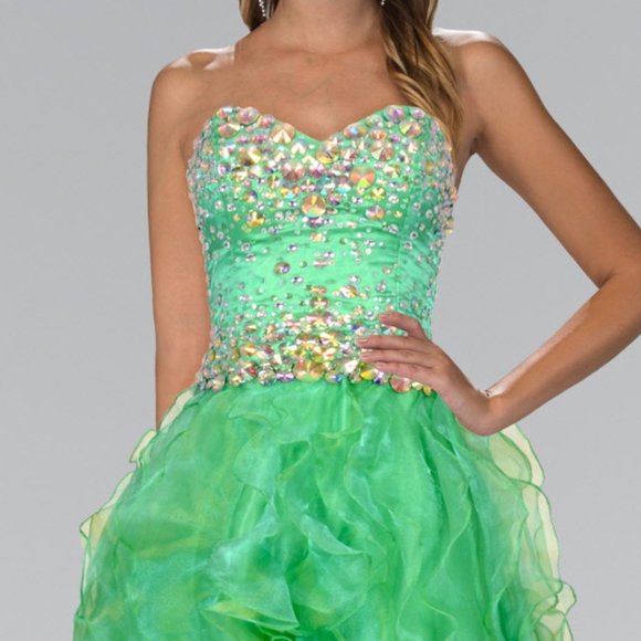 NEW LONG SLEEVELESS OFF SHOULDER SLEEVELESS BALL GOWN WITH LACE UP BACK GL1098 - Picture 4 of 10